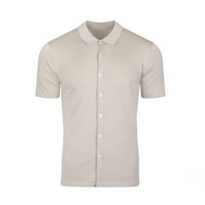 Design personnalisé de tricots à boutons de couleur unie polos tricotés pour hommes polos - Product Image 3