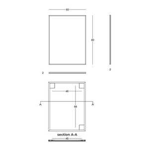60x80 Framed <b>Mirror</b> with PVC Frame and Matt Black Edge - Product Image 5
