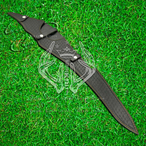 Cuchillo Bowie de acero D2 hecho a mano personalizado-Cuchillo de caza profesional con Funda de cuero, agarre ergonómico de cuerno de Toro, regalo ideal - Product Image 5