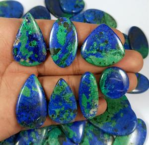 Azurite naturelle Malachite Pierre précieuse Vente en gros Lot Top Bleu Azurite Cabochon en vrac Azurite Fabrication à la main Bijoux - Product Image 4