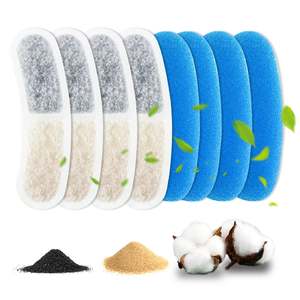 Cobectal WF300 Lot de 8 cartouches filtrantes écologiques pour fontaine à eau pour chats et chiens, système à trois filtres pour fontaine à eau pour animaux de compagnie de 3,2 L - Product Image 1