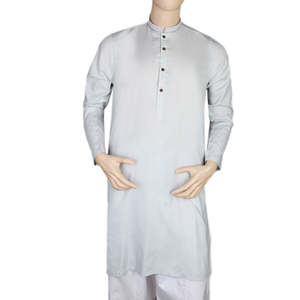 Mashriq EMB <b>Kurta</b> For <b>Men</b> - OFF WHITE - Product Image 2