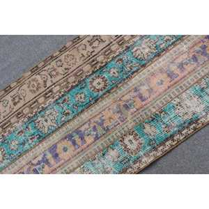 Alfombra Vintage de 2.7x4.6 pies, Alfombra Turca Pequeña, Alfombra Floral Azul Marrón - Product Image 4