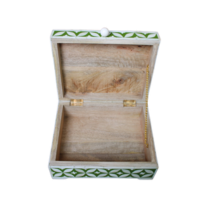 Boîtes à bijoux en résine MDF PC de luxe de meilleure qualité avec incrustation d'os de taille personnalisée de conception couleur de l'Inde emballage de stockage bijoux - Product Image 2