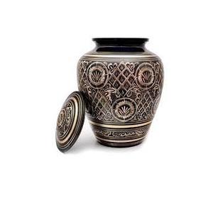 Urna funeraria de peltre de latón, urna de cremación de Metal con acabado esmaltado brillante, urna de adulto hecha a mano con acabado de Color personalizado - Product Image 5