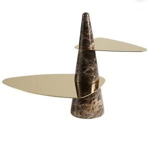 Customized Finishing Metal and Marble Serving Tray Food Salad and Chocolate Serving Tray Serving Delicious Dessert Tray - Product Image 1