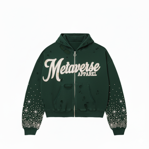 Customizable 100% Cotton Zip-Up <b>Hoodie</b> Fashionable Logo Embroidery Streetwear Distressed Acid Wash Faded Boxy Fit Solid Hooded - Product Image 1