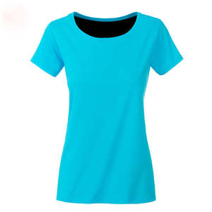 Camisetas de mujer de algodón y poliéster de alta calidad, camiseta ajustada suave con logotipo personalizado para mujer con logotipo - Product Image 2