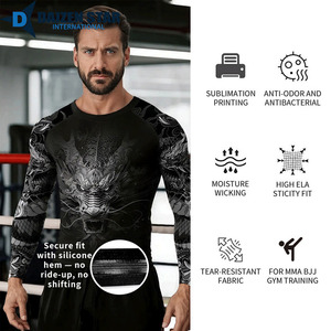 Rashguard en polyester pour homme DSI |   Haut de compression à manches longues UPF50+ respirant, avec coutures plates, résistant à la décoloration et écologique - Product Image 2