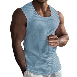 Camisetas de Tirantes Deportivas para Hombre, de Poliéster y Algodón, Estilo Informal, Lisas, para Gimnasio, Secado Rápido, para Entrenamiento Muscular y Fisicoculturismo - Product Image 2