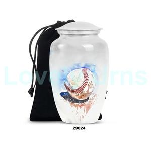 Venta caliente hermoso jugador de béisbol tema cremación urna para adultos para cenizas urna funeraria grande decorativa con bolsa de terciopelo gratis - Product Image 3