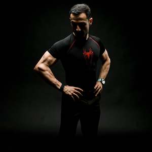 Chemise de compression ajustée pour homme Skyn - Respirante, 100% coton tricoté, anti-boulochage, design logo uni - Product Image 1