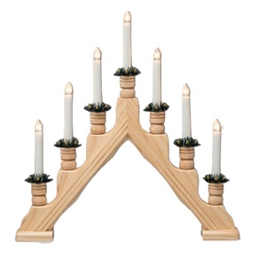 New Modern Wooden Menorah Candle Holder 7-Arm Curved Design Decorative <b>Candelabra</b> Centerpiece Customized Size Shape Colour - Product Image 5