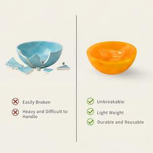 Tazón de Resina Hecho a Mano, Ecológico y Libre de BPA - Elegante Tazón para Frutas y Ensaladas para la Mesa del Comedor del Hogar - Product Image 6