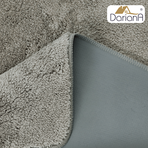 พรมเช็ดเท้ากันลื่น DarianA พรีเมียม รุ่นโมเดิร์น เป็นมิตรกับสิ่งแวดล้อม ผลิตจากโพลีเอสเตอร์เนื้อนุ่ม สีเทา ด้านหลังทำจากยางไดอะตอมไมต์ ความหนาปานกลาง ได้รับมาตรฐาน OEKO-TEX - Product Image 3