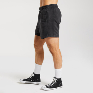 กางเกงขาสั้นตาข่ายผ้าฟลีซสำหรับผู้ชายกางเกงขาสั้นสำหรับซักแบบตาข่ายผ้าฟลีซซีดจางใส่แดดโลโก้แบบวินเทจออกแบบได้ตามต้องการ - Product Image 2