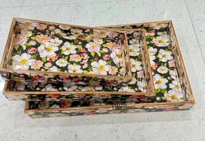 Bandeja de servicio de madera de acacia con asas Bebidas Barra de servicio de alimentos Sala de estar Mesa de comedor para el hogar Plástico acrílico de bambú duradero - Product Image 5