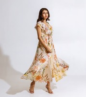 Robe longue en coton indien faite à la main, imprimé floral élégant, pour femme, idéale pour les fêtes, les mariages, les voyages d'été, offre ODM pour filles