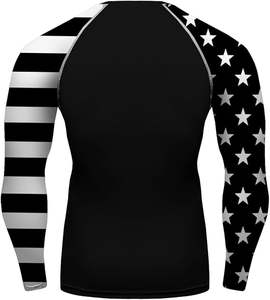 T-shirt de sport pour homme à manches courtes, compression, entraînement, fitness, musculation, course à pied, 100% coton, lettres noires - Product Image 2