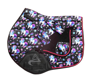 Tapis de selle d'équitation Costa Sports pour le saut d'obstacles, imprimé motif animal, en tissu polyester et polycoton, protection de sécurité pour chevaux - Product Image 3