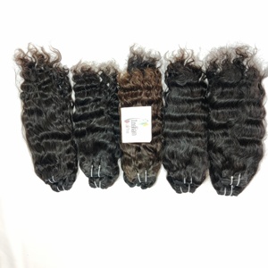 ผมมนุษย์100% อินเดียเป็นลอนแบบ Remy ผมมนุษย์แต่งหนังกำพร้าแบบไม่มีสารเคมี - Product Image 1