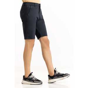 Pantalones Cortos de Cintura Media 100% Algodón Azul Marino MN-SHT-SS23-003, Pantalones Cortos Lisos Teñidos, Pantalones Cortos Cargo hasta la Rodilla con Spandex, Talla XXS - Product Image 2