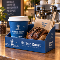 Boîte cadeau personnalisée AT PACK pour café, boulangerie, emballage à emporter, support pour tasses et desserts, solution de branding haut de gamme
