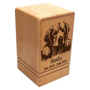 Golden Retriever Dog Memorial <b>Pet</b> <b>Urn</b> Cremation <b>Urn</b> Golden Photo <b>Urn</b> with Custom Engraving - Product Image 3