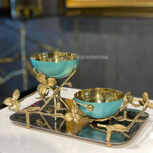 Brûleur d'encens Design impressionnant fleur décorative finition or porte-encens Design moderne brûleur Makhana - Product Image 2