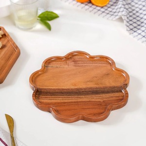 Plato de Madera para Servir Aperitivos, Plato de Madera para Servir, Vajilla, Juego de Platos de Madera - Product Image 4
