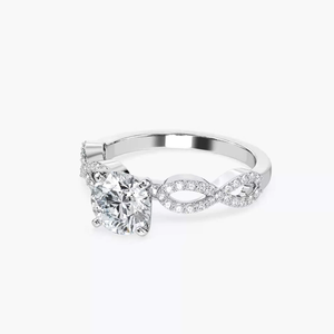 Anillo de diamante cultivado en laboratorio de corte brillante redondo de 2,00 quilates en anillo de bodas de oro sólido de 14K Anillo de compromiso para mujer al mejor precio - Product Image 3