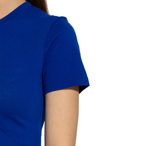 T-shirt court et confortable pour femmes, de haute qualité, de couleur bleue vierge, extensible, à vendre - Product Image 3