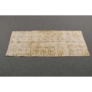 Tapis turc, petit tapis vintage 2x5 pieds, tapis en laine beige patchwork - Product Image 3