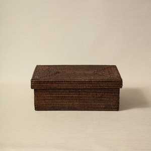 High Quality Custom logo Private Brand Accepted Natural Woven Brown Rattan <b>Boxes</b> <b>Storage</b> Box for Home Office Hotel <b>Decor</b> - Product Image 5