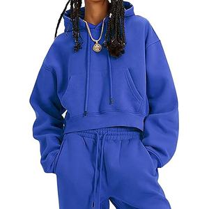 โลโก้แบบกำหนดเอง สไตล์ใหม่ ออกแบบเองได้ ชุดวอร์มผู้หญิงทรงปกติ ผ้าฝ้าย 100% ระบายอากาศได้ดี - Product Image 2