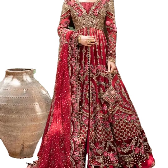 Royal Indian Wedding Dresses - Elegant Bridal Lehenga with Heavy Embroidery Royal Indian Wedding Dresses - Elegant Bridal Lehenga with Heavy Embroidery