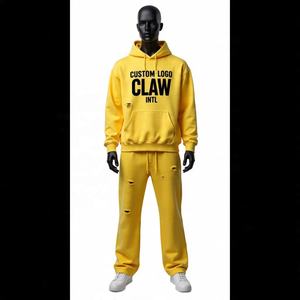 ชุดวอร์มและชุดมีฮู้ดสำหรับผู้ชายชุดวอร์มทรงหลวมโอเวอร์ไซส์ออกแบบได้ตามต้องการสำหรับฤดูหนาว - Product Image 2