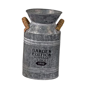 Lata de leche galvanizada hecha a mano Cubo de flores Tamaño pequeño Diseño simple Maceta de Interior para el hogar de mayor calidad - Product Image 2