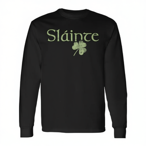 Maglietta a Maniche Lunghe Promozionale Slainte Shamrock Verde Portafortuna Irlandese per la Festa di San Patrizio - Product Image 2