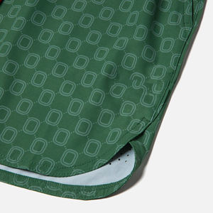 Pantalones cortos para correr con patrón verde para hombre con cordón, pantalones cortos deportivos ligeros de secado rápido para gimnasio, dobladillo curvo, ropa deportiva transpirable - Product Image 4