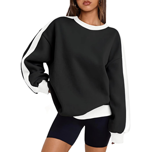 Nouveauté Vente chaude Pull en maille épaisse et chaude d'hiver Mode Léger Femme Noir Pull ample Sporty fashion - Product Image 6