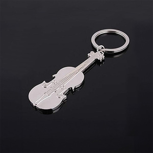 Porte-clés en métal en forme de violon Midex KC-10 - Porte-clés miniature créatif et léger pour musiciens, instrument de musique tendance - Product Image 2