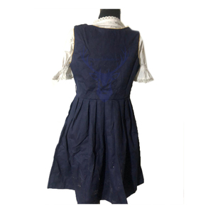 ออคโทเบอร์เฟสต์ชุดปาร์ตี้ของผู้หญิงผ้าลูกฟูกความยาวปานกลางลูกไม้กระดุมติดเพชรเอวธรรมชาติย้อมสีเรียบกลับซักได้ - Product Image 3