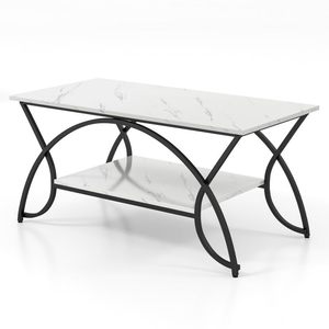 Mesa de centro de 2 niveles para sala de estar Mesa de centro moderna - Product Image 1