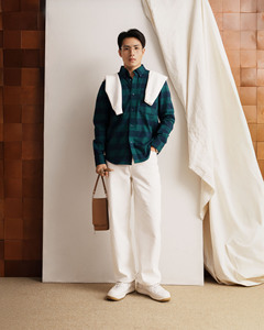 <b>Men's</b> Casual <b>Long</b> <b>Sleeve</b> Flannel <b>Shirts</b> Solid Pattern 100% Cotton Breathable Knitted Washed by Routine Vietnam Autumn Season - Product Image 2