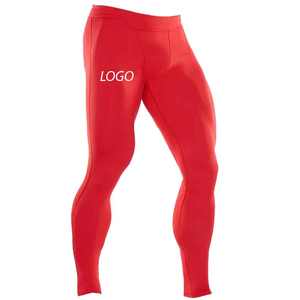Vente en gros de guêtres de fitness de gym rouges personnalisées pour hommes et garçons adultes Leggings de compression d'entraînement tricotés avec motif d'impression unique - Product Image 2