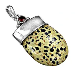 925 Silver Dalmatian Jasper Pendant for Women Rose <b>Gold</b> Platinum Gemstone Religious Jewelry Rhodium Anchor <b>Number</b> Rhodium - Product Image 1