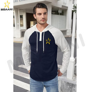 เสื้อฮู้ดผู้ชายแขนยาวลำลองสไตล์สปอร์ตแฟชั่นแบบสวม มีฮู้ด คอเสื้อตัดสี พร้อมเชือกผูก - Product Image 5