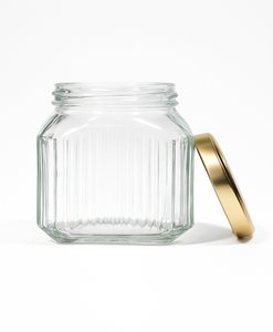 Tarro de vidrio Mason en relieve con tapa de metal almacenamiento hermético para uso doméstico perfecto para recetas de aperitivos - Product Image 5