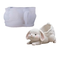 Dumo Lapin Bébé Bougie Plâtre Tasse Moule Silicone DIY Pot de Fleur Plâtre Tasse Stockage Moule Cadeau Maison Diffuseur de Parfum Outil